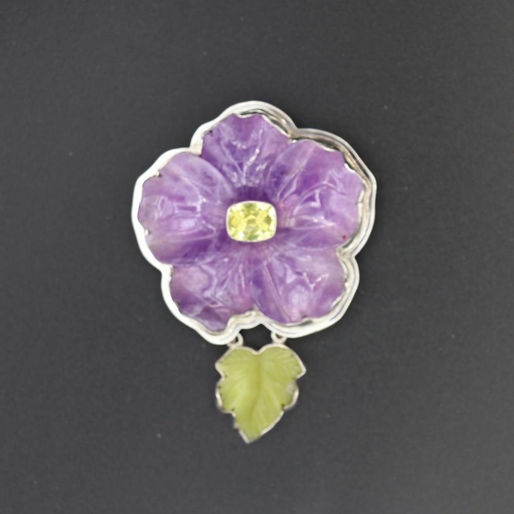 Vintage Amy Kahn Russell Pin/Pendant AKR silver